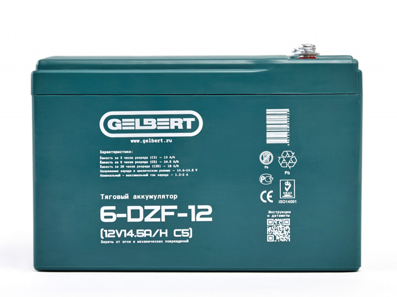 Тяговый аккумулятор Gelbert 6-DZF-12 (12V14.5A/H C5) HV Market