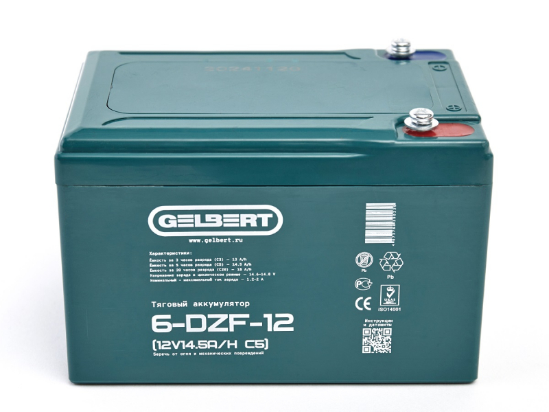 Тяговый аккумулятор Gelbert 6-DZF-12 (12V14.5A/H C5) HV Market