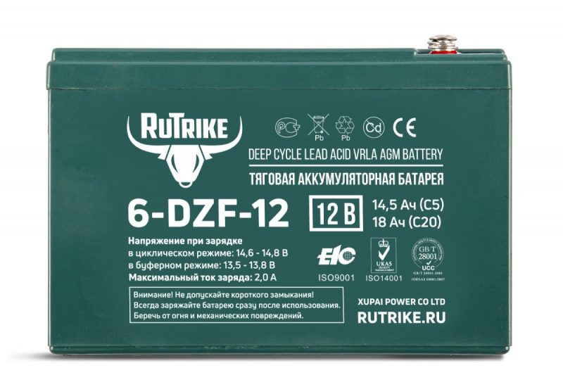 Тяговый аккумулятор RuTrike 6-DZF-12 (12V13A/H C3) HV Market