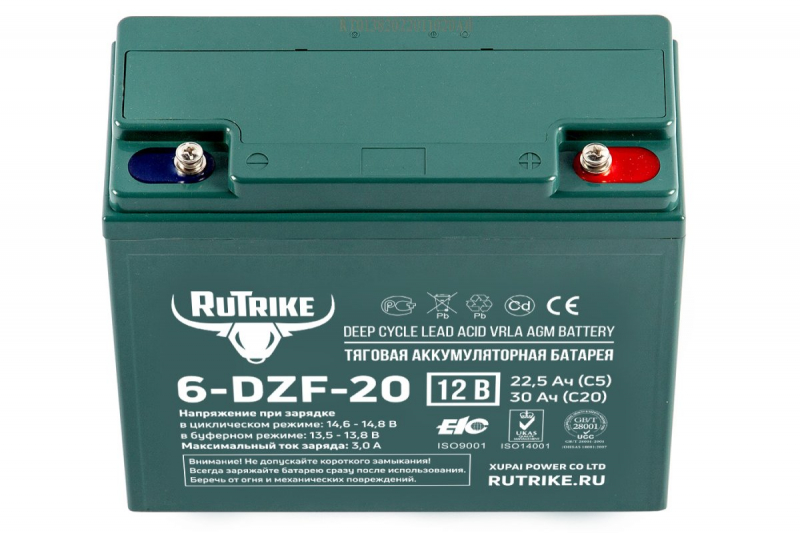 Тяговый аккумулятор RuTrike 6-DZF-20 (12V20A/H C2) HV Market