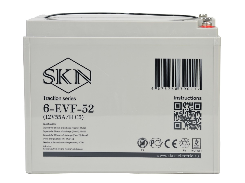 Тяговый аккумулятор SKN 6-EVF-52 (12V55A/H C5) HV Market