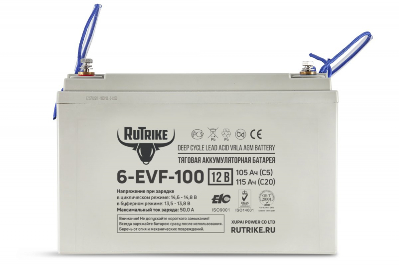 Тяговый аккумулятор RuTrike 6-EVF-100 (12V100A/H C3) HV Market