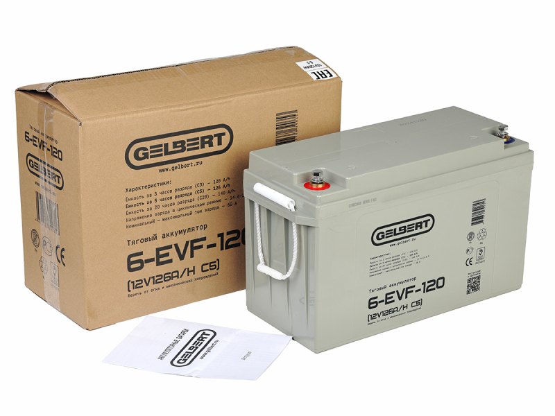 Тяговый аккумулятор Gelbert 6-EVF-120 (12V126A/H C5) HV Market