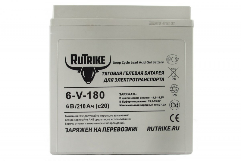 Тяговый аккумулятор RuTrike 3-EVF-180 (6V180A/H C3) HV Market