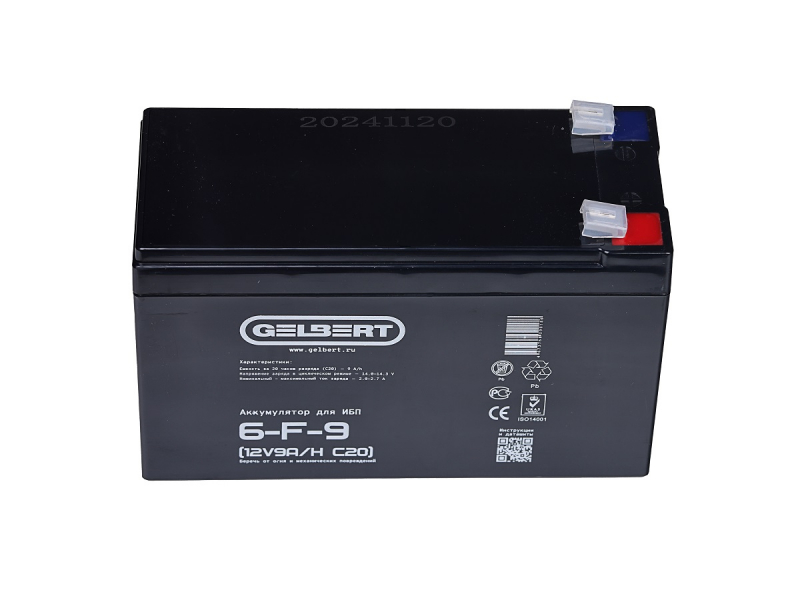 Аккумулятор для ИБП Gelbert 6-F-9 (12V9A/H C20) HV Market