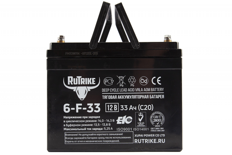 Аккумулятор RuTrike 6-F-33 (12V33A/H C20) HV Market