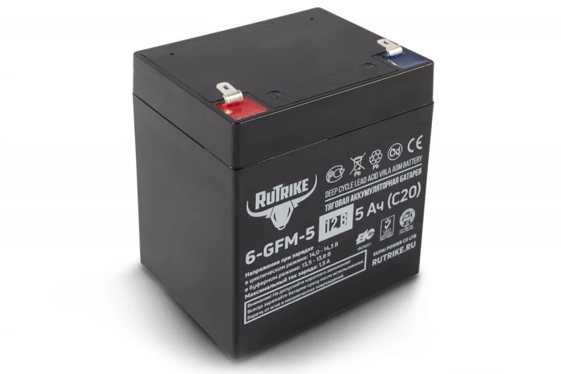 Тяговый аккумулятор RuTrike 6-GFM-5 (12V5A/H C20) HV Market
