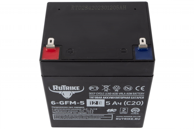 Тяговый аккумулятор RuTrike 6-GFM-5 (12V5A/H C20) HV Market