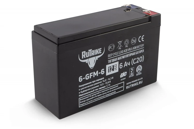 Тяговый аккумулятор RuTrike 6-GFM-6 (12V6A/H C20) HV Market