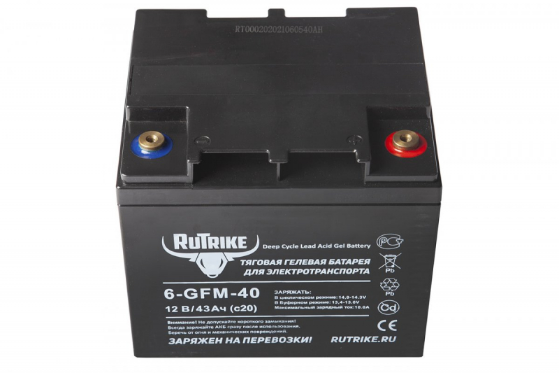 Аккумуляторная батарея RuTrike 6-GFM-40 (12V43A/H C20) HV Market