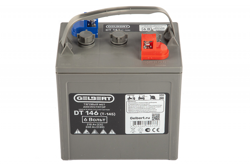 Тяговый WET аккумулятор Gelbert DT146 (T-145) 6V215A/H C5 HV Market