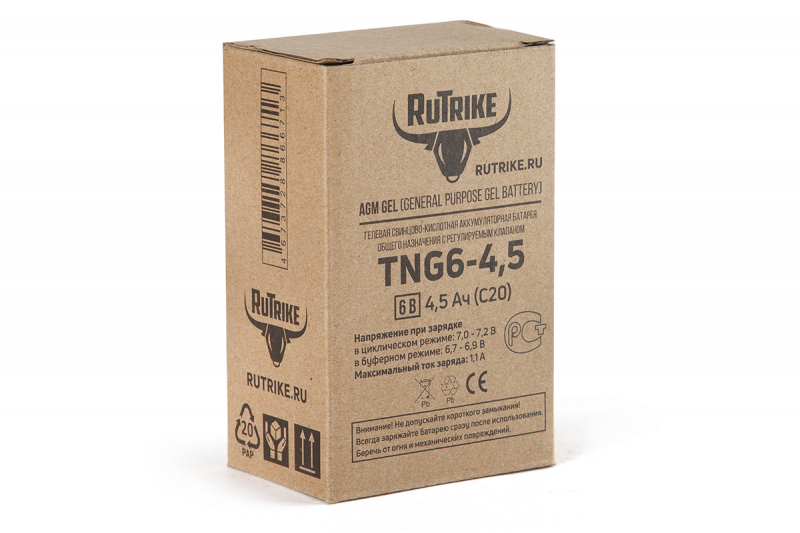 Аккумуляторная батарея RuTrike TNG6-4,5 (6V4,5A/H C20) HV Market