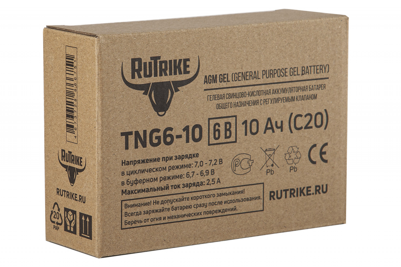 Аккумуляторная батарея RuTrike TNG6-10 (6V10A/H C20) HV Market