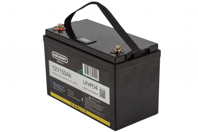 Литиевый тяговый аккумулятор Gelbert LiFePO4 (12V/150Ah/150А/1,800Wh) [6-EVF-150] Bluetooth HV Market