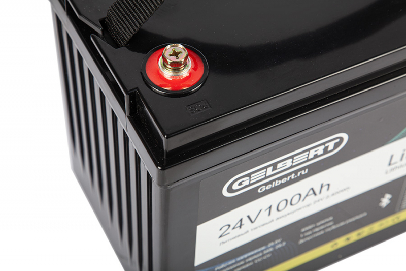 Литиевый тяговый аккумулятор Gelbert LiFePO4 (24V/100Ah/120А/2,400Wh) Bluetooth HV Market