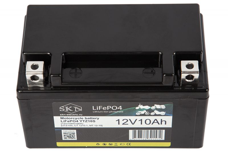 Аккумулятор для мототехники SKN LiFePO4 YTZ10S (12V/10Ah/190A) [UTZ10S, CT 1210.1, MT 12-10] HV Market
