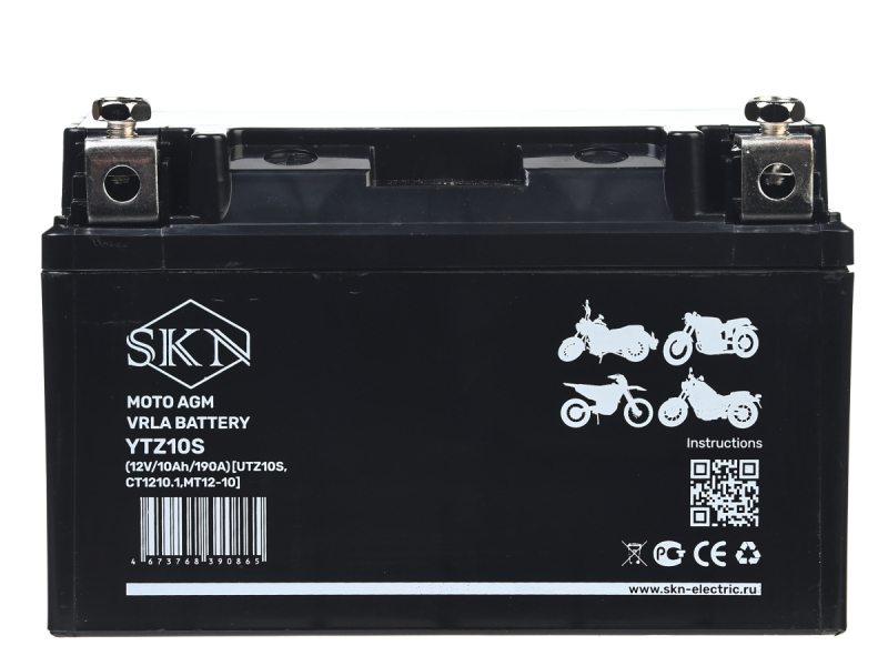 Аккумулятор стартерный для мототехники SKN YTZ10S (12V/10Ah/190A) [UTZ10S, CT 1210.1, MT 12-10] HV Market