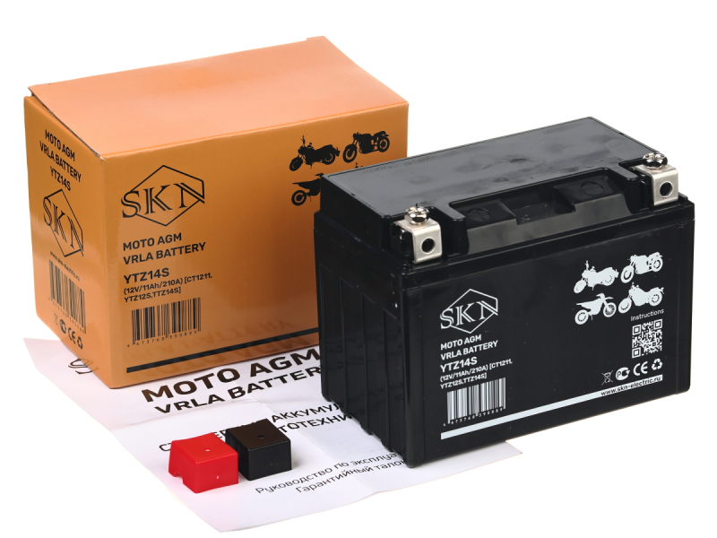 Аккумулятор стартерный для мототехники SKN YTZ14S (12V/11Ah/210A) [CT 1211, YTZ12S,TTZ14S] HV Market