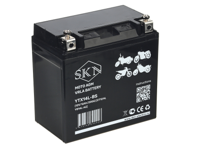 Аккумулятор стартерный для мототехники SKN YTX14L-BS (12V/12Ah/200А) [CT1214, YB14L-A2] HV Market