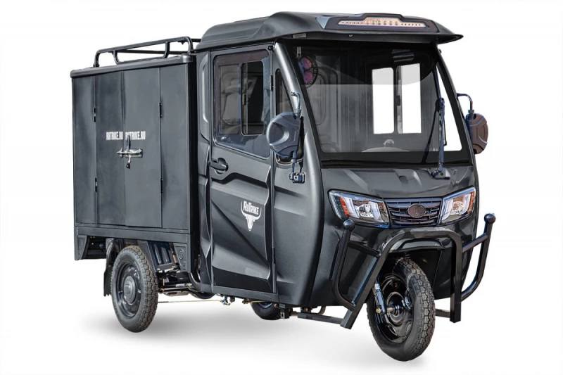 Грузовой электротрицикл Rutrike КАРГО Кабина Дуал Черный матовый HV Market