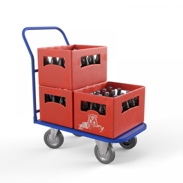 Тележка платформенная ТПТ (г/п 500 кг, 900x600 мм, колеса серая резина 200 мм) HV Market