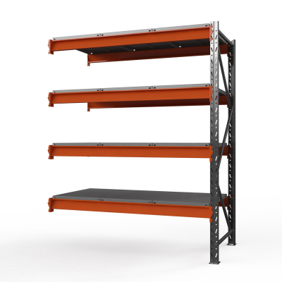 Секция приставная стеллажа металлического ОПТИМА, 3000х1530х785 мм. Полки: 4 шт. метал. HV Market