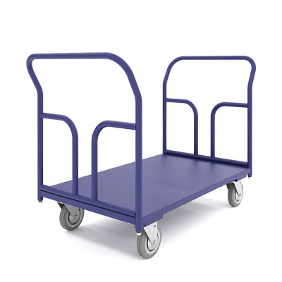 Тележка платформенная с двумя ручками ТПД 7 (800х1400) г/п450кг.160 серая резина HV Market