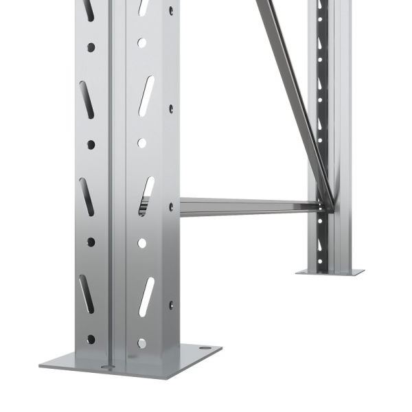 Секция приставная стеллажа металлического паллетного 2500х2700х1100 мм (70.1.5). Ярусы: пол+2 HV Market