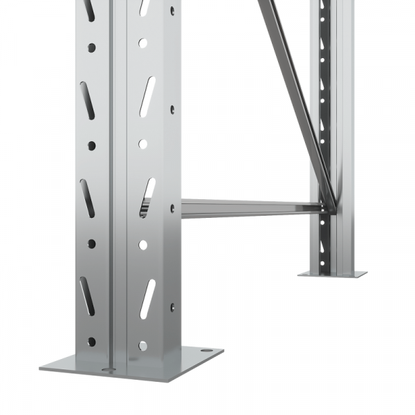 Стеллаж двойной глубины 4000х2700х1100 мм. Уровни хранения: пол+3 (1800 кг на ярус) HV Market