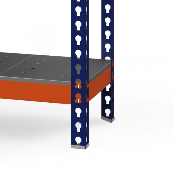 Стеллаж Профи Т (2000/1240/1005), 4 яруса металл оц. перф., с усилителем HV Market