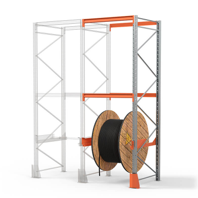 Секция приставная cтеллажа металлического для катушек (4000х1350х1300 мм), 1 ярус (85.1.5) HV Market