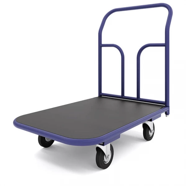 Тележка платформенная с резиновым покрытием ТПР 5 (700x1200) г/п 450 кг.160 черная резина HV Market