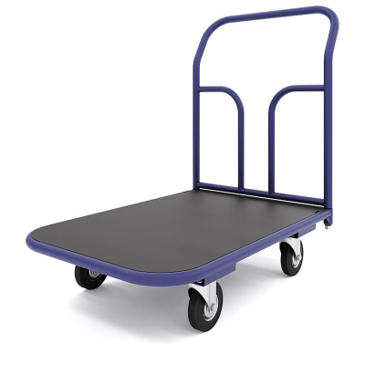 Тележка платформенная с резиновым покрытием ТПР 10 (800х1800) г/п 450 кг. 160 черная резина HV Market