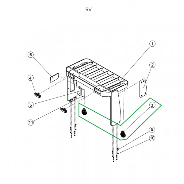 Фара поворотная для ричтрака RV (24V)