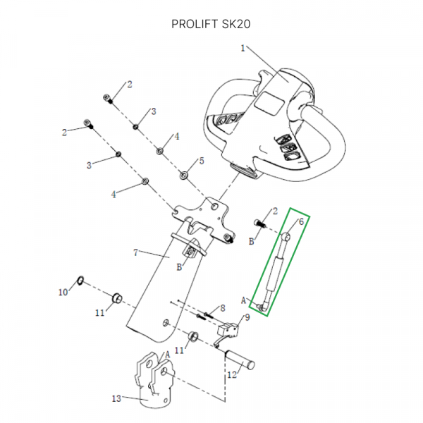 Амортизатор ручки для штабелеров SDR/SDK 1,5-2 т, для тележек SK20