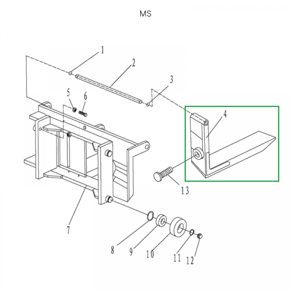 Вила для ручного штабелера для MS1516