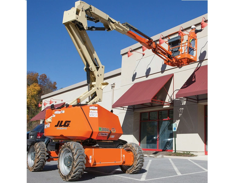 Самоходный коленчатый подъемник JLG H340 AJ, грузоподъемность 230 кг, рабочая высота 12.29 м, тип питания Электрический