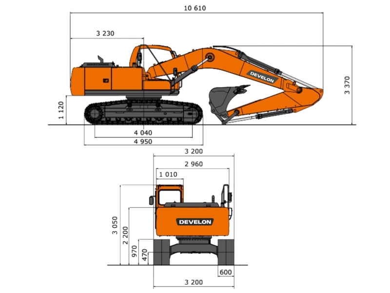 Гусеничный экскаватор DEVELON DX320LC-7M, мощность двигателя 249 л.с.