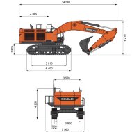 Гусеничный экскаватор DEVELON DX1250LC-7B, мощность двигателя 750 л.с.