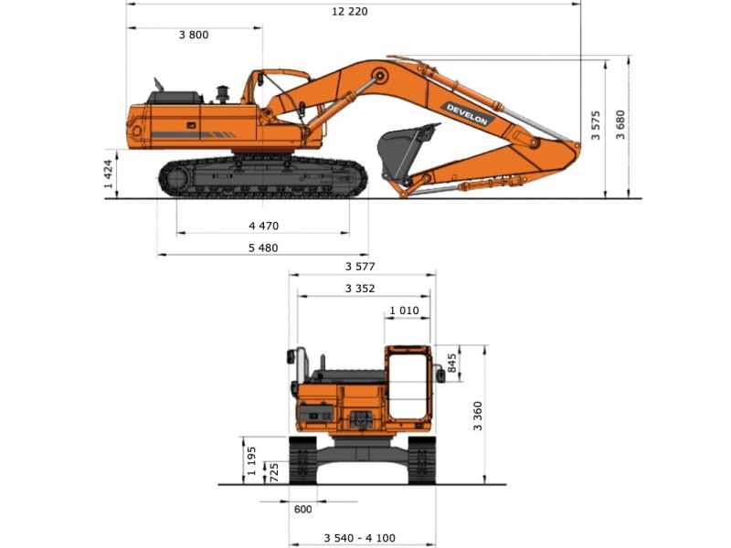 Гусеничный экскаватор DEVELON DX490LC-7M, мощность двигателя 393 л.с.