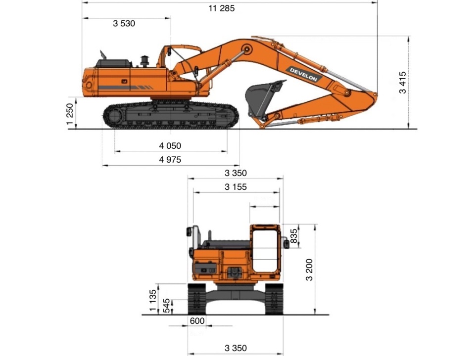 Гусеничный экскаватор DEVELON DX450LC-7B, мощность двигателя 316 л.с.