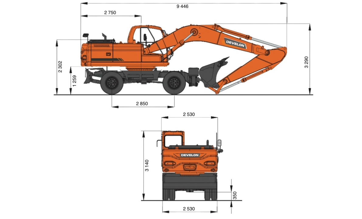 Колесный экскаватор DEVELON DX210-7B