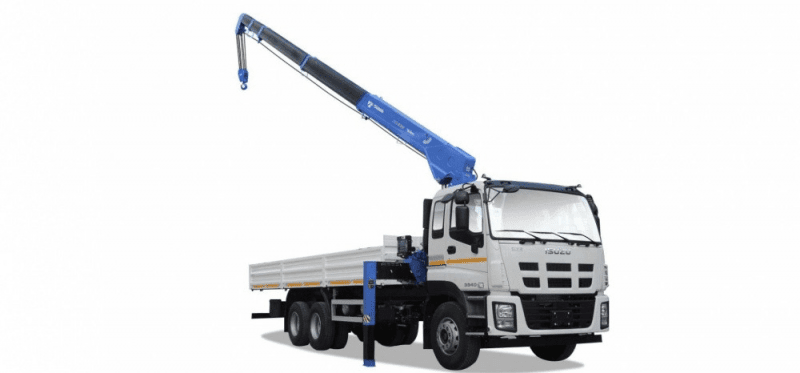 Кран-манипулятор Kanglim 1256 с алюминиевой платформой на шасси ISUZU GIGA